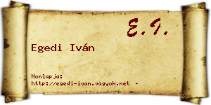 Egedi Iván névjegykártya